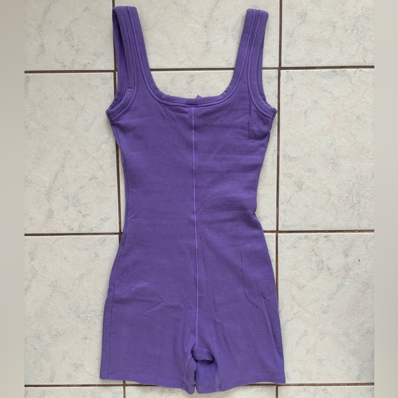 SKIMS Cotton Rib Ultra Violet Onesie - Picture 2 of 3